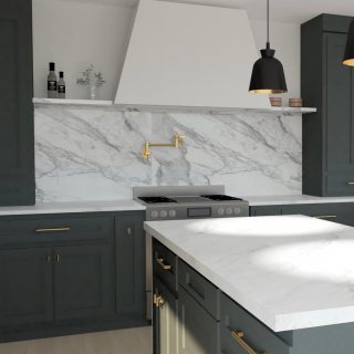 Our clients wanted their kitchen to feel lighter. ​​​​​​​​
​​​​​​​​
When we unraveled what that meant to them, we gave them an open wall with beautiful veined marble, open shelving and counter to ceiling cabinetry in one of their favourite colours. #projectcamden is underway. 

Keep your eyes open for progress photos in the coming weeks.
