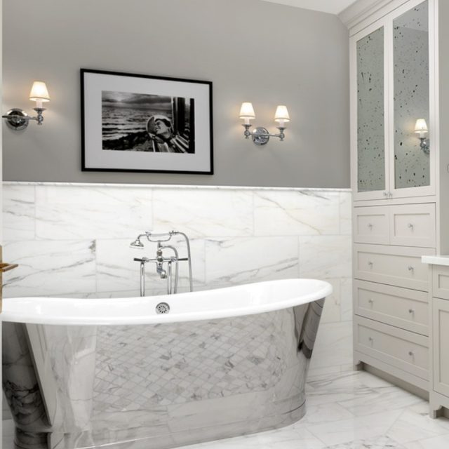 I love a room that knows how to multitask for your mood. This bathroom was designed to hit different depending on the time of day. 

At 7 AM, it’s all about function: bright sunlight filtering through the window, an open glass shower, and custom drawers at the vanity to get you ready in five minutes flat. But by 8 PM? Turn off the main lights, flick on those the wall sconces, sink into the soaker tub, and it instantly transforms into a calm, moody retreat.

Photography @arnalphotography
⠀⠀⠀⠀⠀⠀⠀⠀⠀
📍Toronto Interior Designer
#bathroomrenovation #interiordesignertoronto #mcnicolinteriordesigns